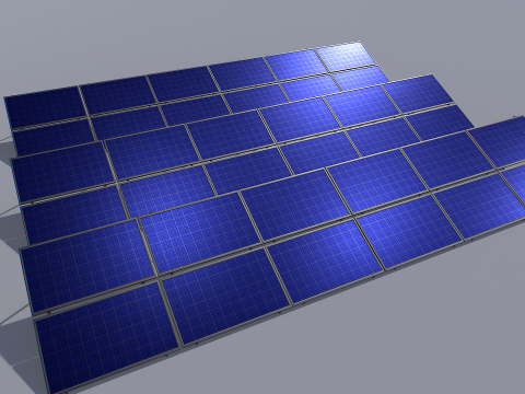 Solar panel pack 3D मॉडल