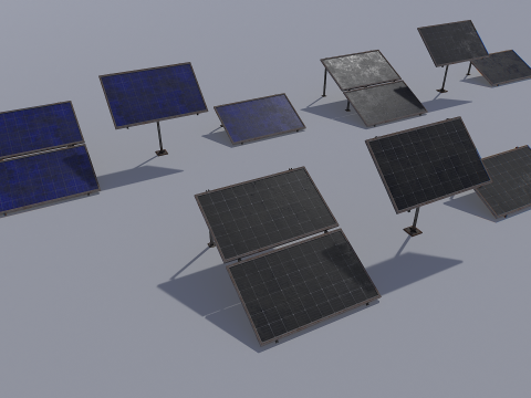 Old and Rusty Solar panel pack 3D 모델