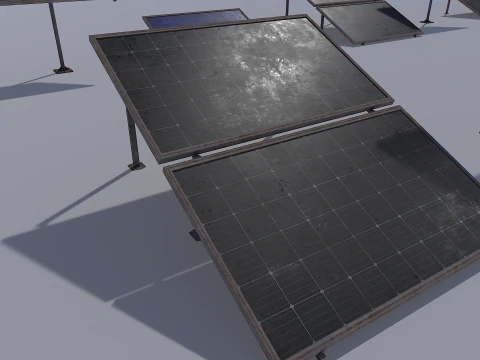 古くて錆びたソーラーパネルパック 3Dモデル