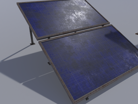 Old and Rusty Solar panel pack 3Dモデル