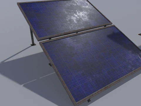 古くて錆びたソーラーパネルパック 3Dモデル