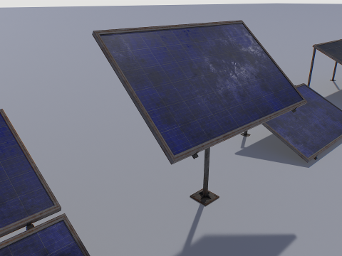 Old and Rusty Solar panel pack 3Dモデル