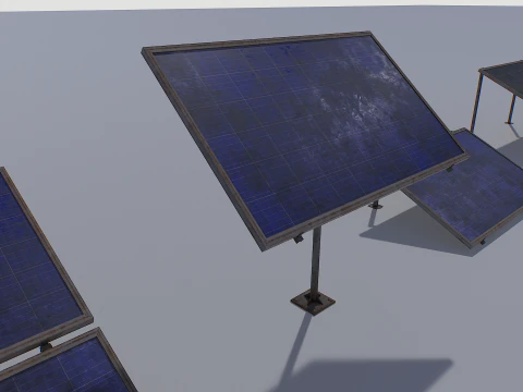 古くて錆びたソーラーパネルパック 3Dモデル