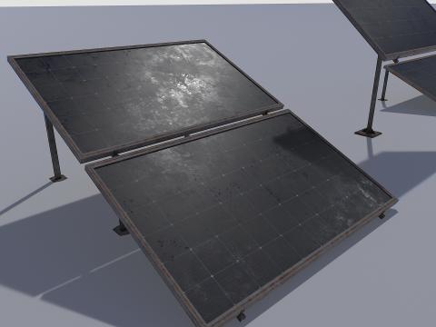 Old and Rusty Solar panel pack 3Dモデル