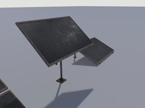 古くて錆びたソーラーパネルパック 3Dモデル