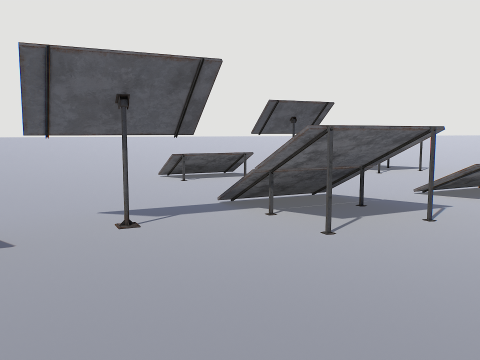 Old and Rusty Solar panel pack 3Dモデル