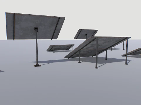 古くて錆びたソーラーパネルパック 3Dモデル