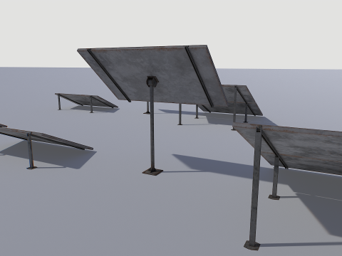 Old and Rusty Solar panel pack 3Dモデル