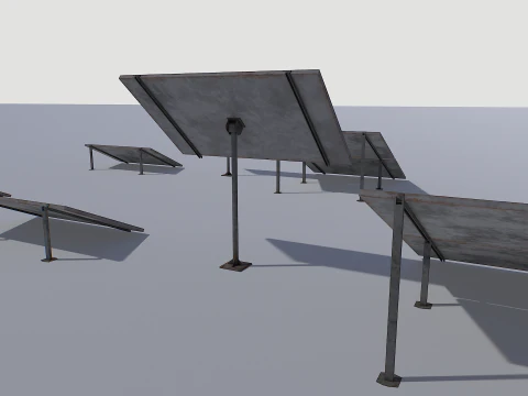 古くて錆びたソーラーパネルパック 3Dモデル