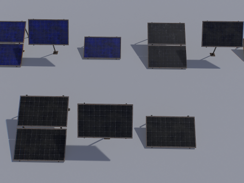 Old and Rusty Solar panel pack 3Dモデル