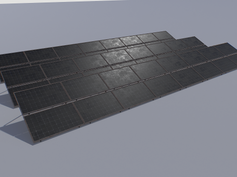 Old and Rusty Solar panel pack 3Dモデル