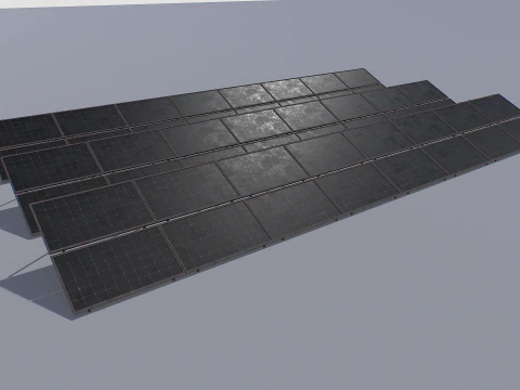 古くて錆びたソーラーパネルパック 3Dモデル