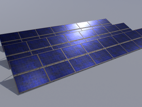 Old and Rusty Solar panel pack 3Dモデル
