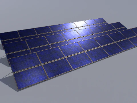 古くて錆びたソーラーパネルパック 3Dモデル