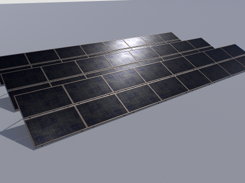 Old and Rusty Solar panel pack 3Dモデル