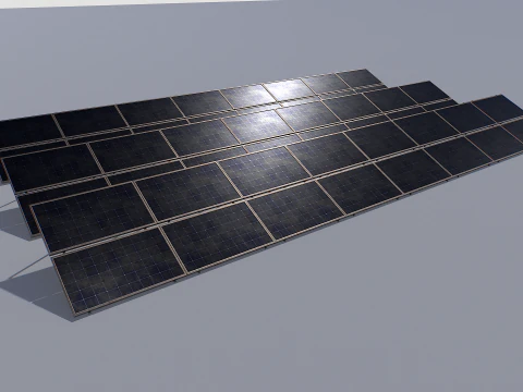 古くて錆びたソーラーパネルパック 3Dモデル