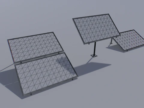 古くて錆びたソーラーパネルパック 3Dモデル