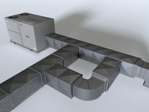 Rooftop AC hvac unit 3D Model