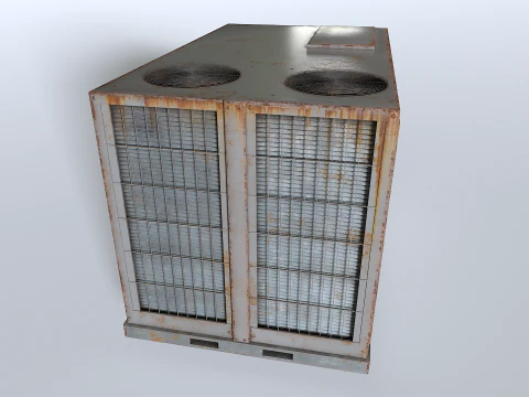 Rusty Rooftop AC hvac unit 3D Model