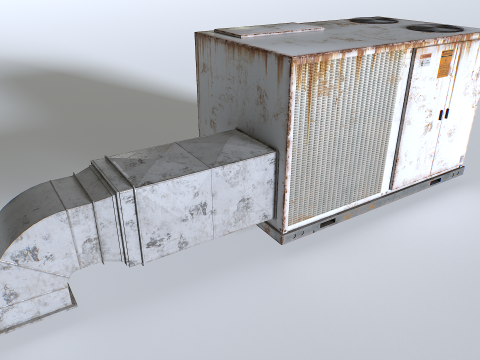 Rusty Rooftop AC hvac unit 3D Model