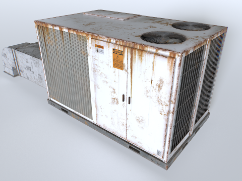 Rusty Rooftop AC hvac unit 3D Model