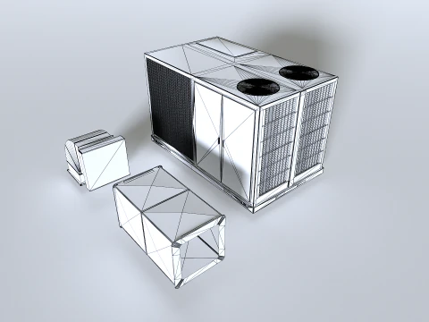 Rusty Rooftop AC hvac unit 3D Model