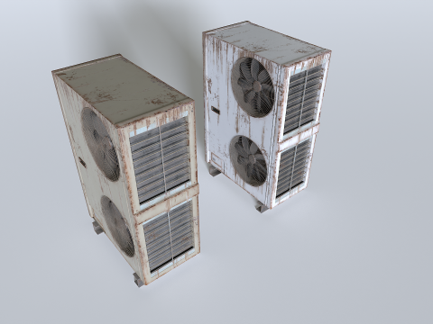 Rusty Rooftop AC hvac unit 2 3D 모델