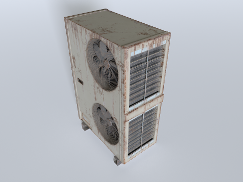 Rusty Rooftop AC hvac unit 2 Modèle 3D