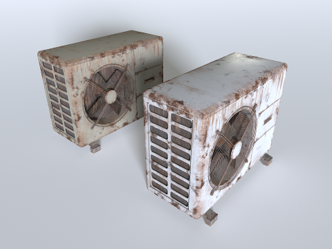 Rusty Rooftop AC hvac unit 3 3D 모델