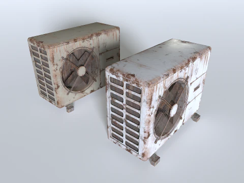 Zardzewiały moduł klimatyzacji na dachu 3 Model 3D