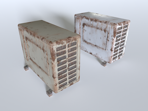 Rusty Rooftop AC hvac unit 3 Modelo 3D