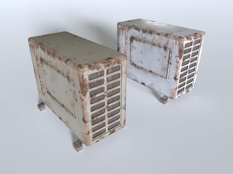 Rusty Rooftop AC hvac unit 3 3D Model