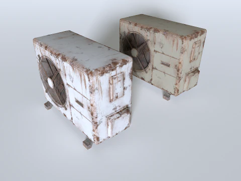 Rusty Rooftop AC hvac unit 3 3D Model