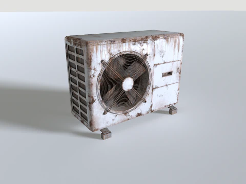 Rusty Rooftop AC hvac unit 3 3D Model