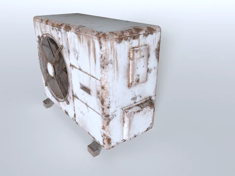 Rusty Rooftop AC hvac unit 3 3D Model