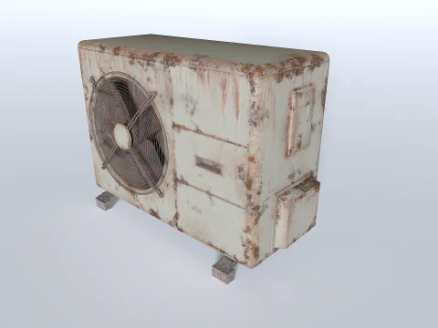 Rusty Rooftop AC hvac unit 3 3D Model