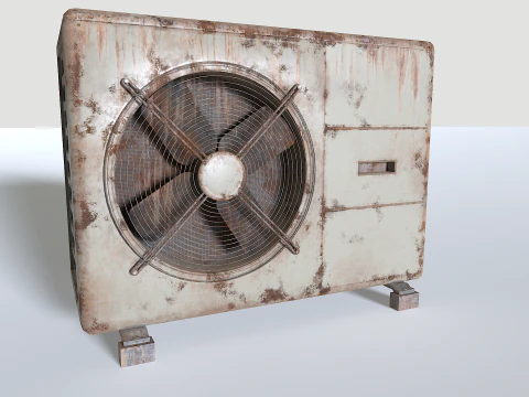Rusty Rooftop AC hvac unit 3 3D Model