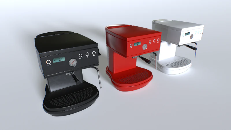 Coffee Machine set 2 3D Model .c4d .max .obj .3ds .fbx .stl .blend 