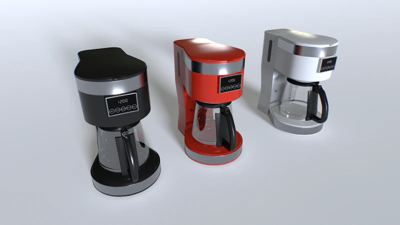 Kaffeemaschinen-Set 3 3D Modell .c4d .max .obj .3ds .fbx .stl .blend 