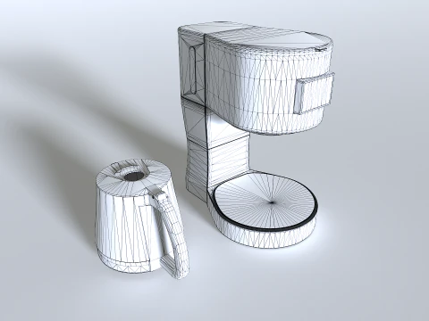 Kaffeemaschinen-Set 3 3D Modell