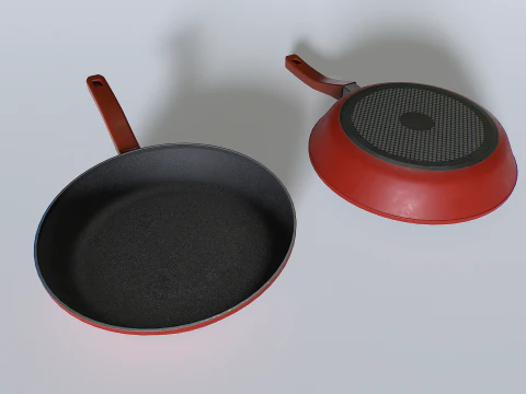 Frying pans set 1 3D Model