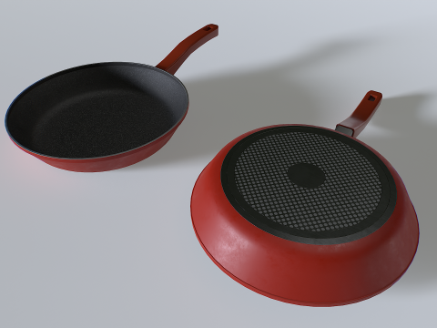 Frying pans set 1 3D 모델