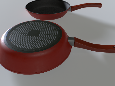 Frying pans set 1 3D 모델
