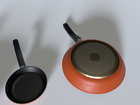 Frying pans set 2 3D Model