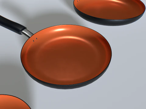 Frying pans set 4 3D Model