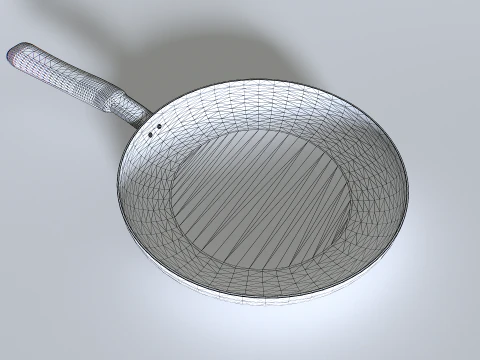 Frying pans set 4 3D Model