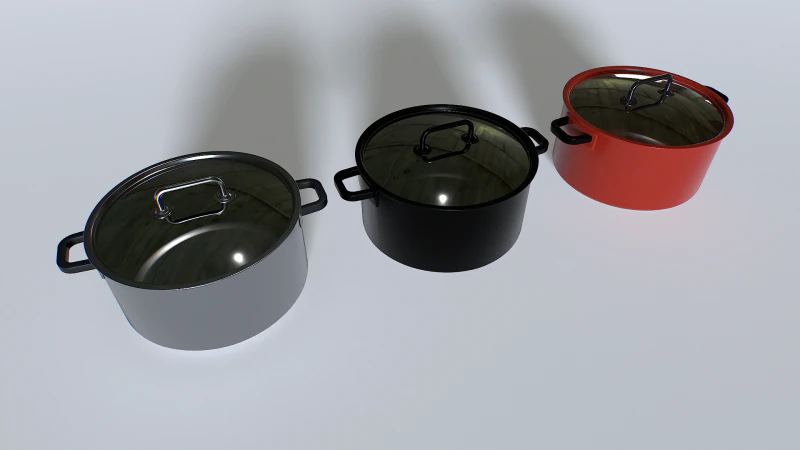 Cooking pot set 1 3D Model .c4d .max .obj .3ds .fbx .stl .blend 