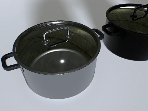 Cooking pot set 1 3D Model