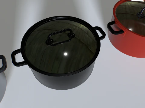 Cooking pot set 1 3D Model