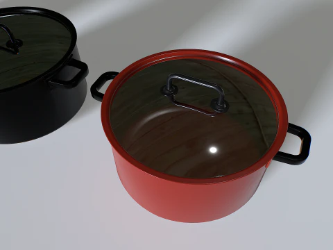 Cooking pot set 1 3D Model